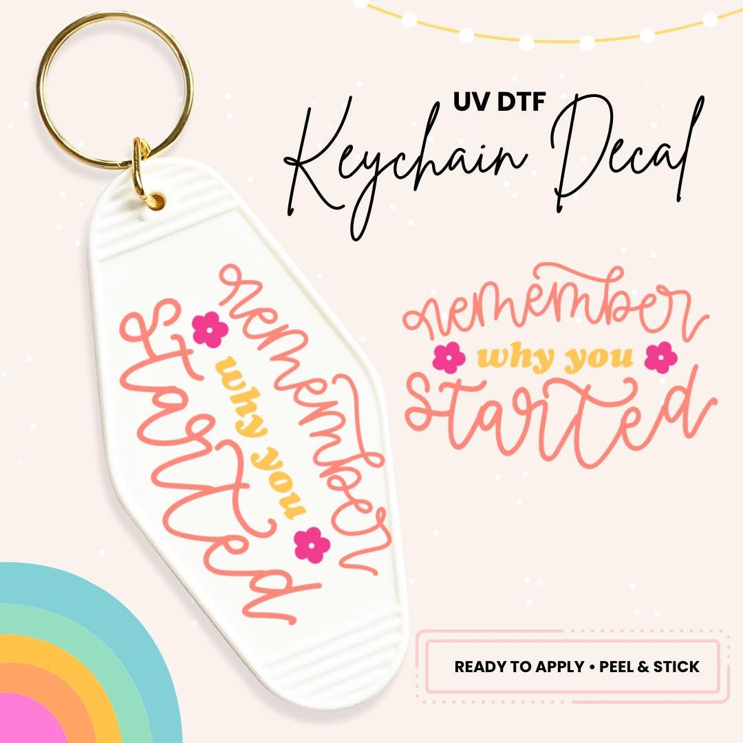 UV DTF Sticker For Retro Motel Keychain- Ready To Apply- No Heat Needed - Ready to Ship!