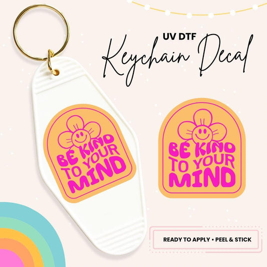 UV DTF Sticker For Retro Motel Keychain- Ready To Apply- No Heat Needed - Ready to Ship!