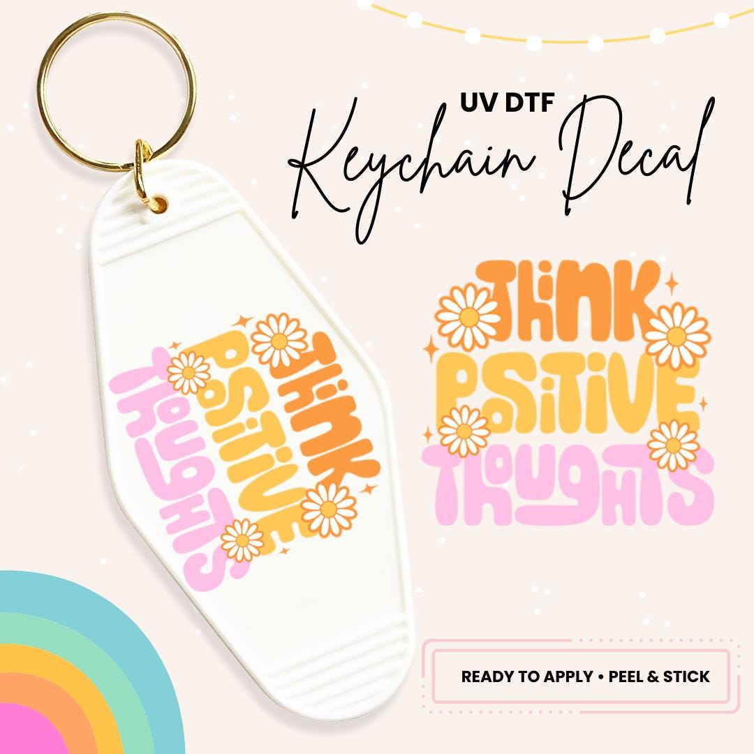 UV DTF Sticker For Retro Motel Keychain- Ready To Apply- No Heat Needed - Ready to Ship!