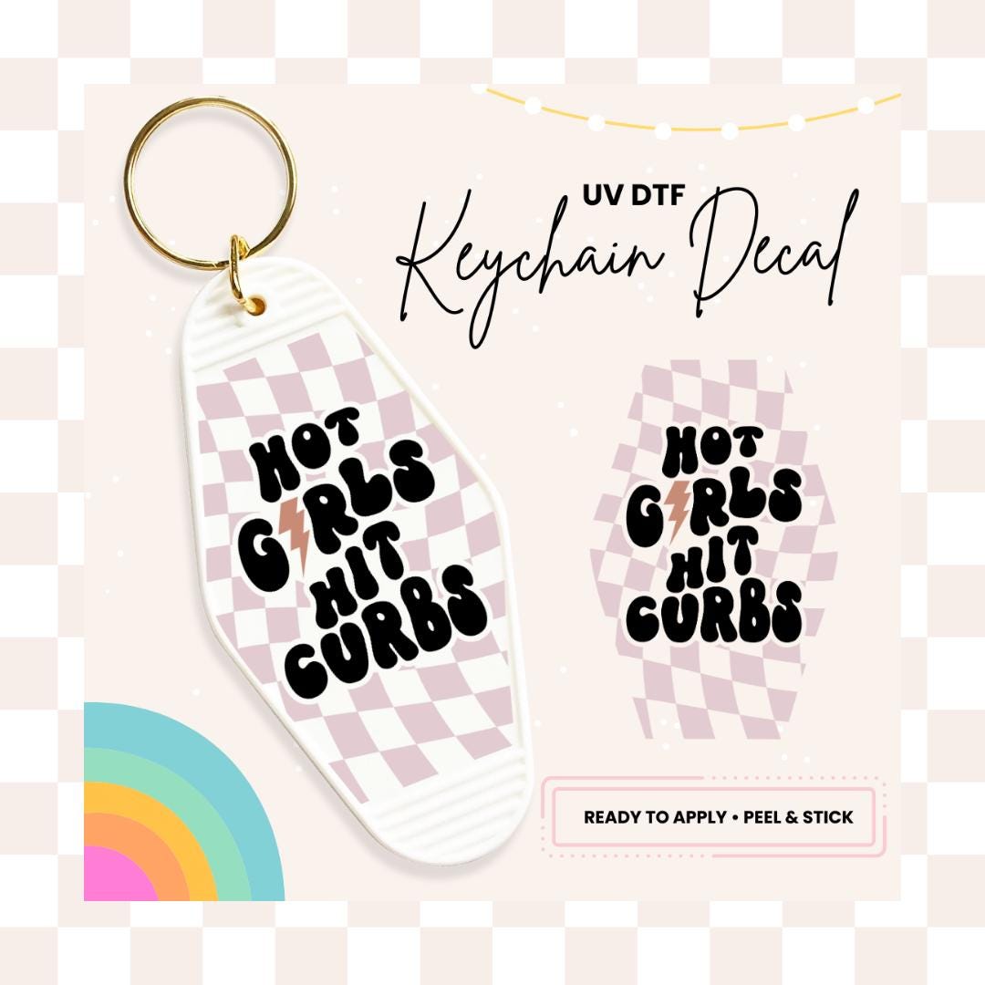 UV DTF Sticker For Retro Motel Keychain- Ready To Apply- No Heat Needed - Ready to Ship!