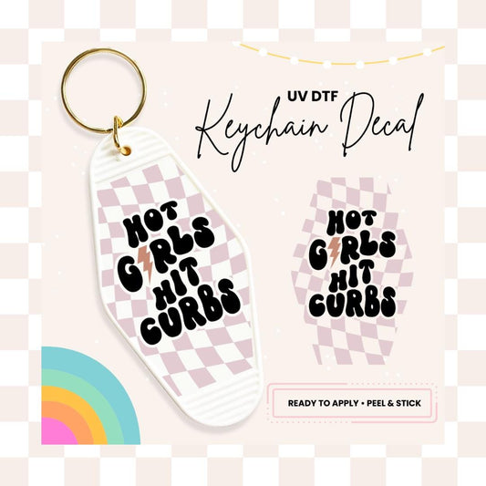 UV DTF Sticker For Retro Motel Keychain- Ready To Apply- No Heat Needed - Ready to Ship!