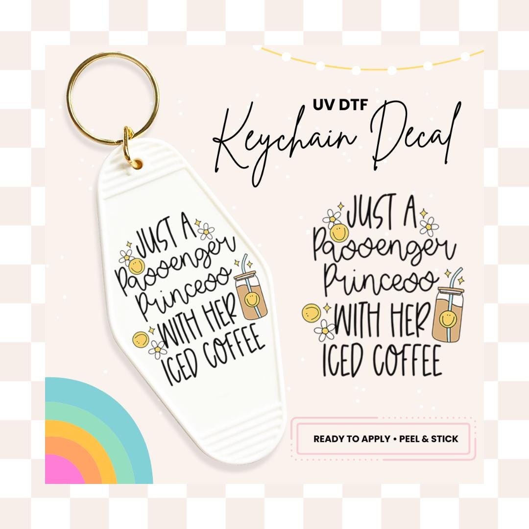 UV DTF Sticker For Retro Motel Keychain- Ready To Apply- No Heat Needed - Ready to Ship!