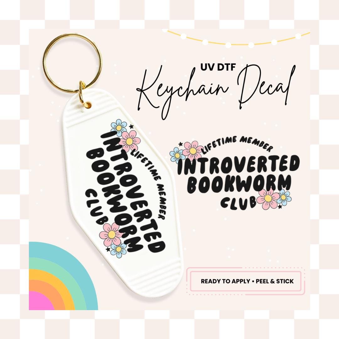 UV DTF Sticker For Retro Motel Keychain- Ready To Apply- No Heat Needed - Ready to Ship!