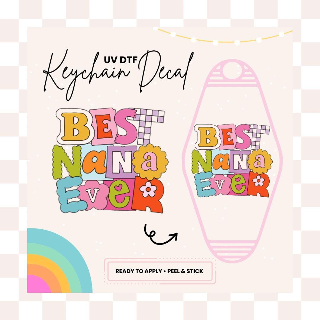 UV DTF Sticker For Retro Motel Keychain- Ready To Apply- No Heat Needed - Ready to Ship!