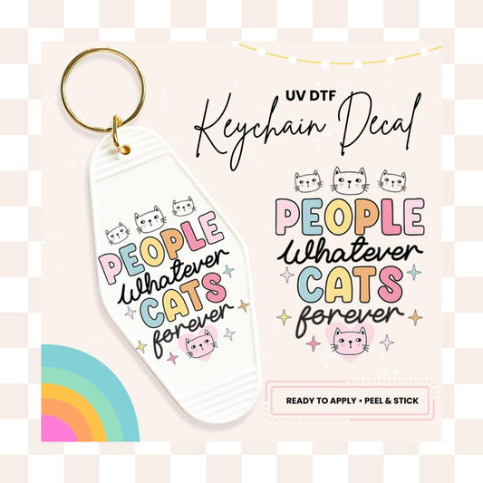 UV DTF Sticker For Retro Motel Keychain- Ready To Apply- No Heat Needed - Ready to Ship!