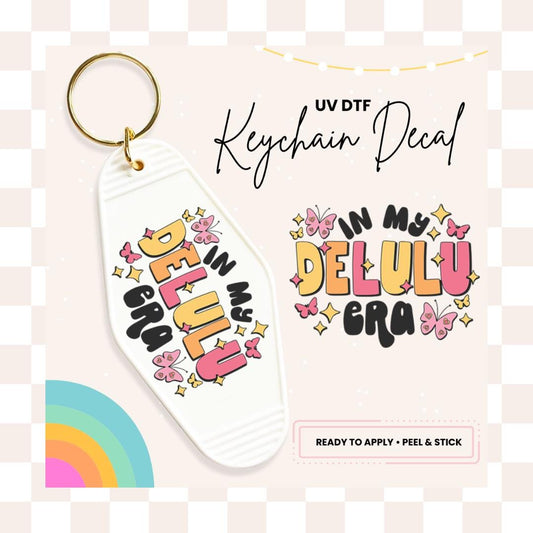 UV DTF Sticker For Retro Motel Keychain- Ready To Apply- No Heat Needed - Ready to Ship!