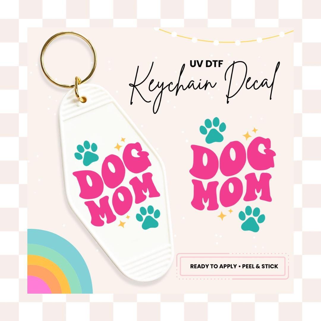 UV DTF Sticker For Retro Motel Keychain- Ready To Apply- No Heat Needed - Ready to Ship!