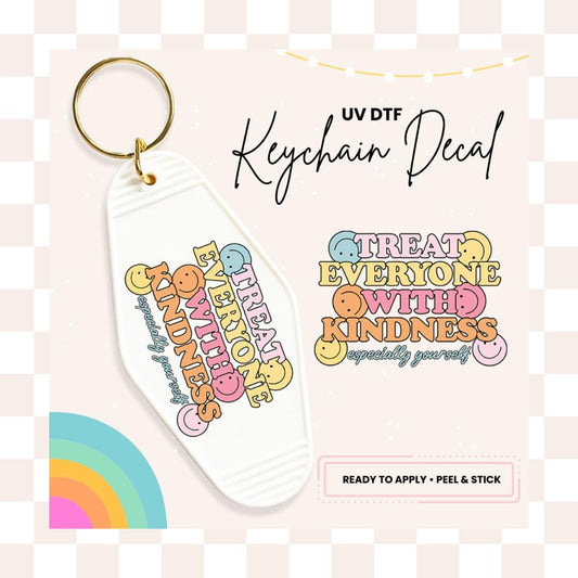 UV DTF Sticker For Retro Motel Keychain- Ready To Apply- No Heat Needed - Ready to Ship!