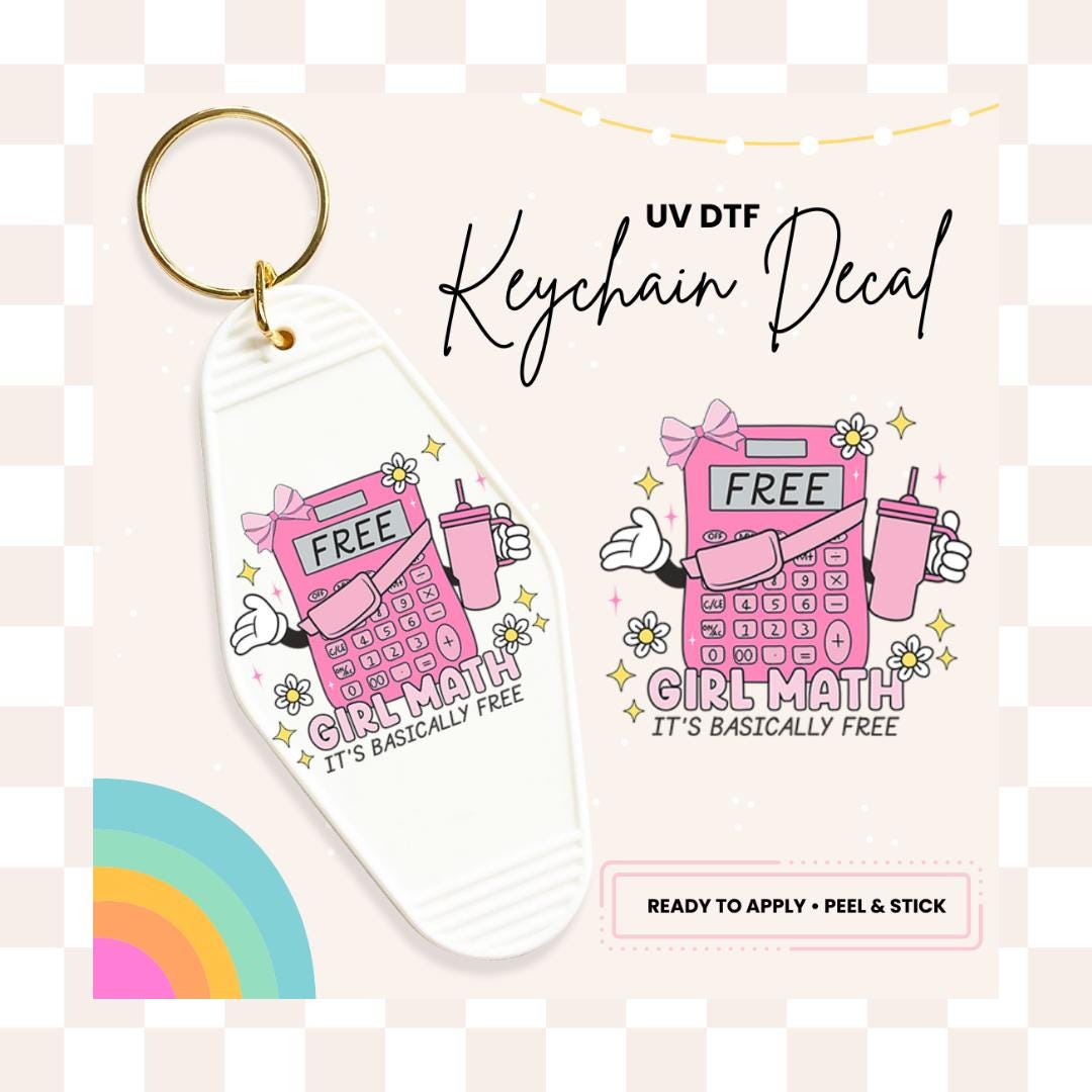 UV DTF Sticker For Retro Motel Keychain- Ready To Apply- No Heat Needed - Ready to Ship!