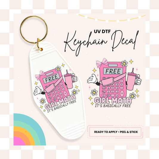 UV DTF Sticker For Retro Motel Keychain- Ready To Apply- No Heat Needed - Ready to Ship!