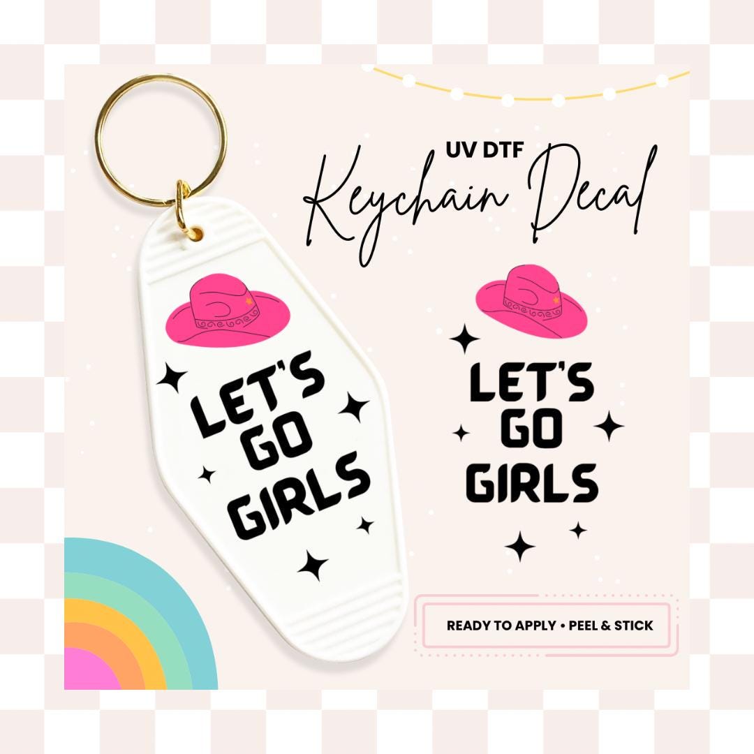 UV DTF Sticker For Retro Motel Keychain- Ready To Apply- No Heat Needed - Ready to Ship!