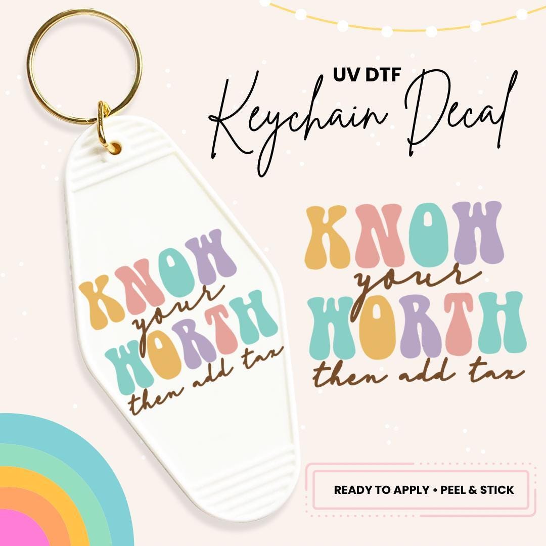 UV DTF Sticker For Retro Motel Keychain- Ready To Apply- No Heat Needed - Ready to Ship!