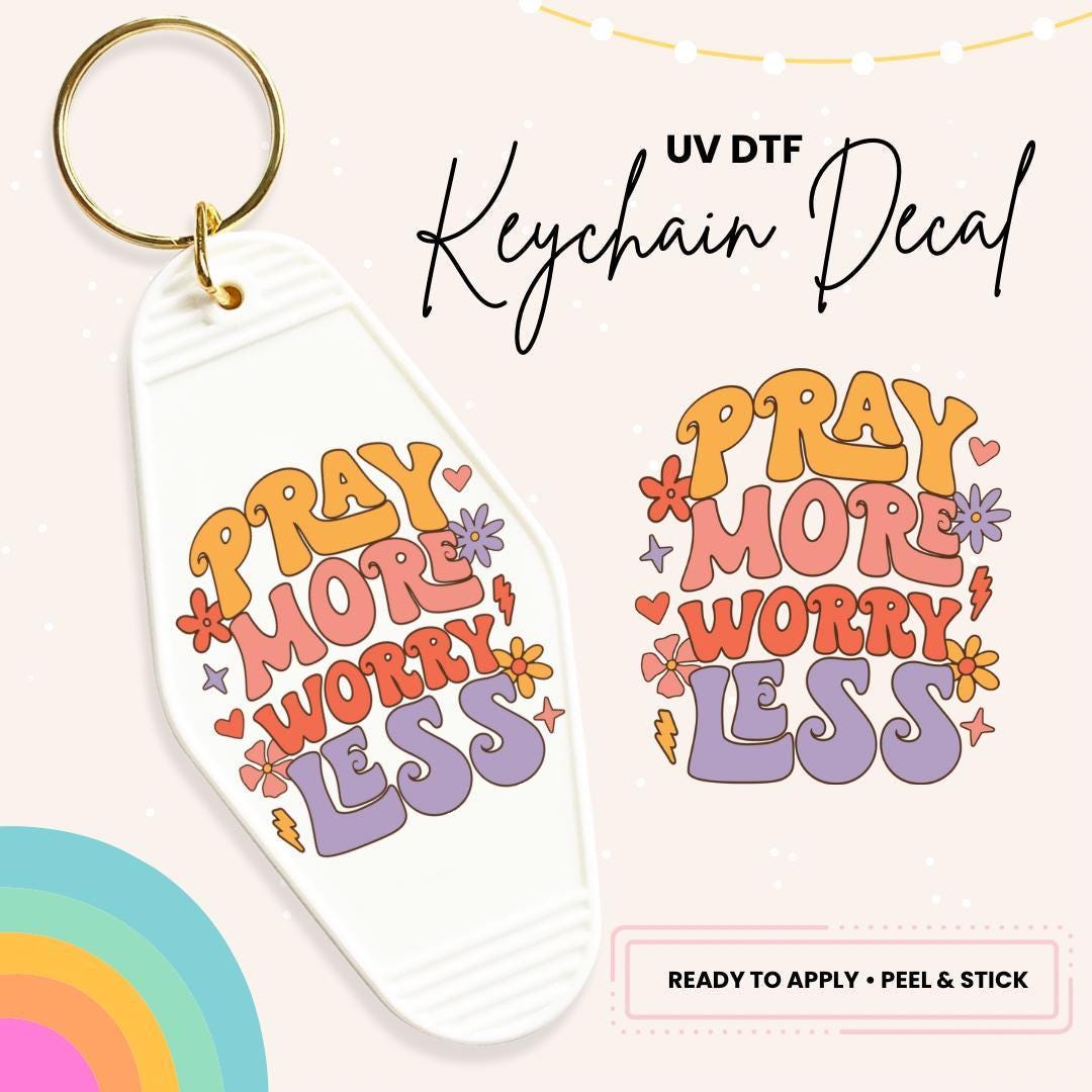 UV DTF Sticker For Retro Motel Keychain- Ready To Apply- No Heat Needed - Ready to Ship!