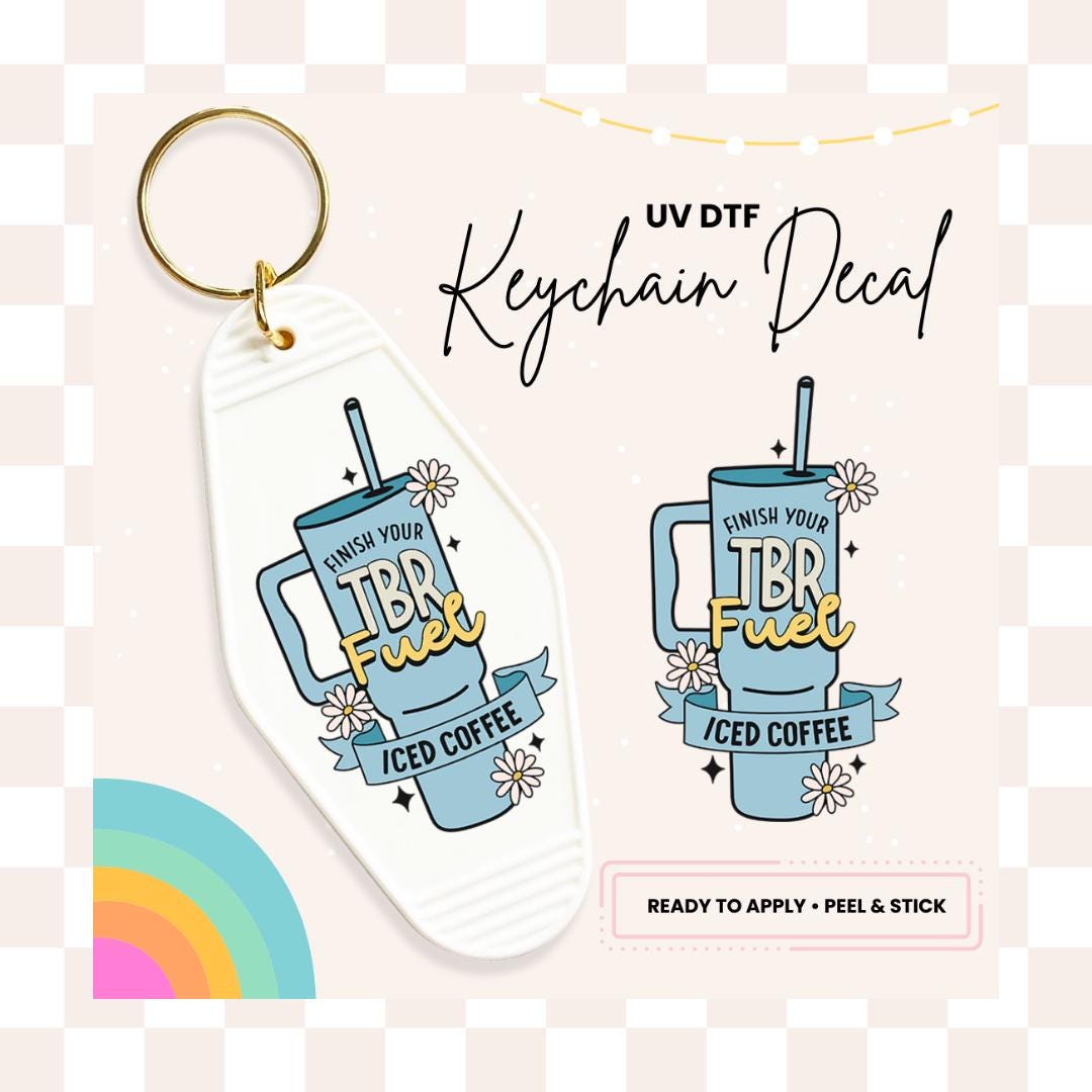 UV DTF Sticker For Retro Motel Keychain- Ready To Apply- No Heat Needed - Ready to Ship!