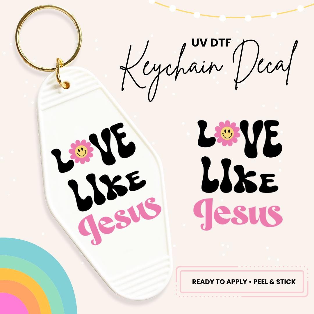 UV DTF Sticker For Retro Motel Keychain- Ready To Apply- No Heat Needed - Ready to Ship!