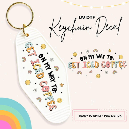 UV DTF Sticker For Retro Motel Keychain- Ready To Apply- No Heat Needed - Ready to Ship!