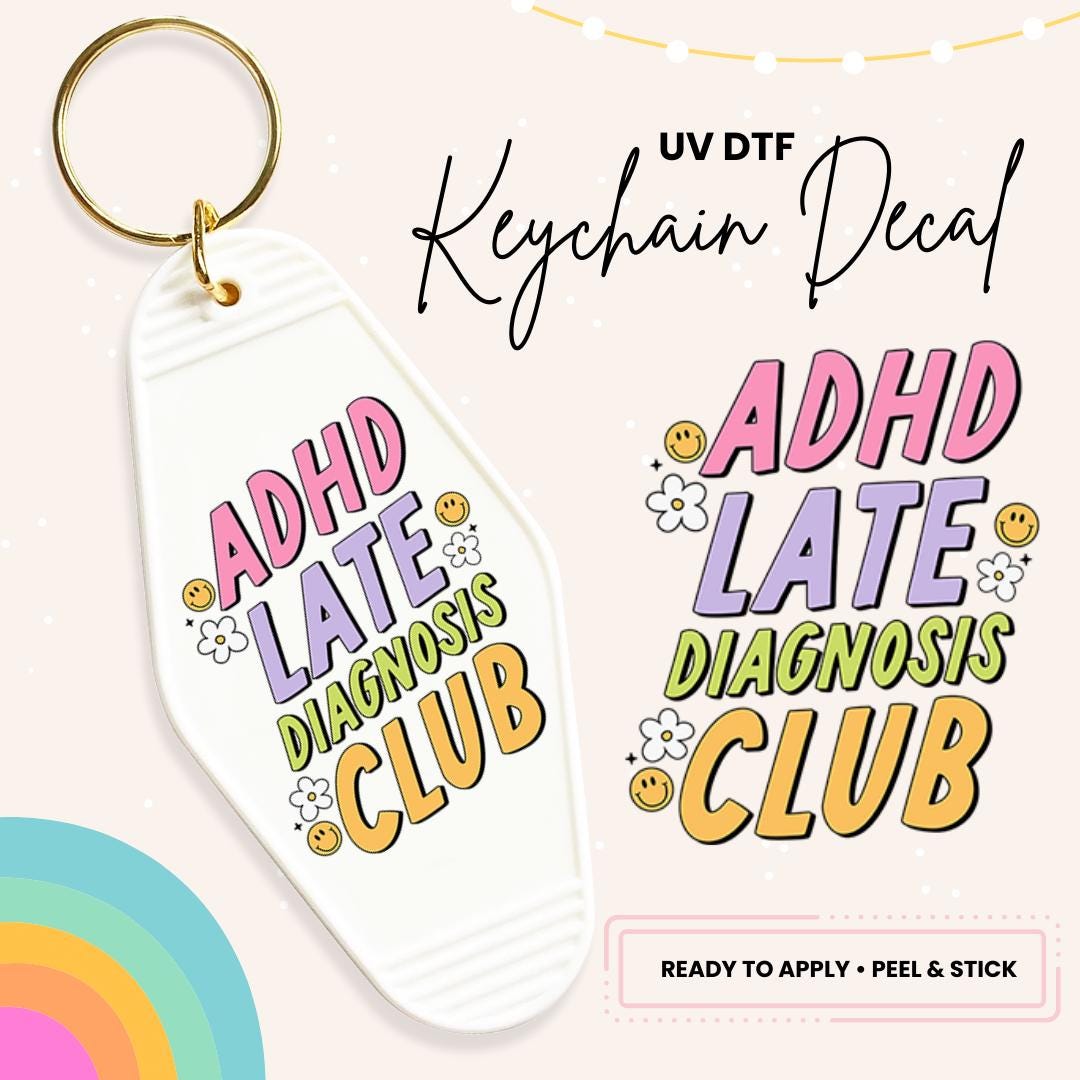 UV DTF Sticker For Retro Motel Keychain- Ready To Apply- No Heat Needed - Ready to Ship!