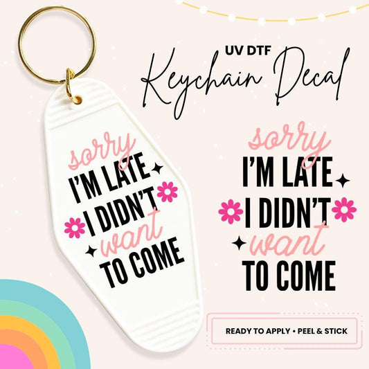 UV DTF Sticker For Retro Motel Keychain- Ready To Apply- No Heat Needed - Ready to Ship!