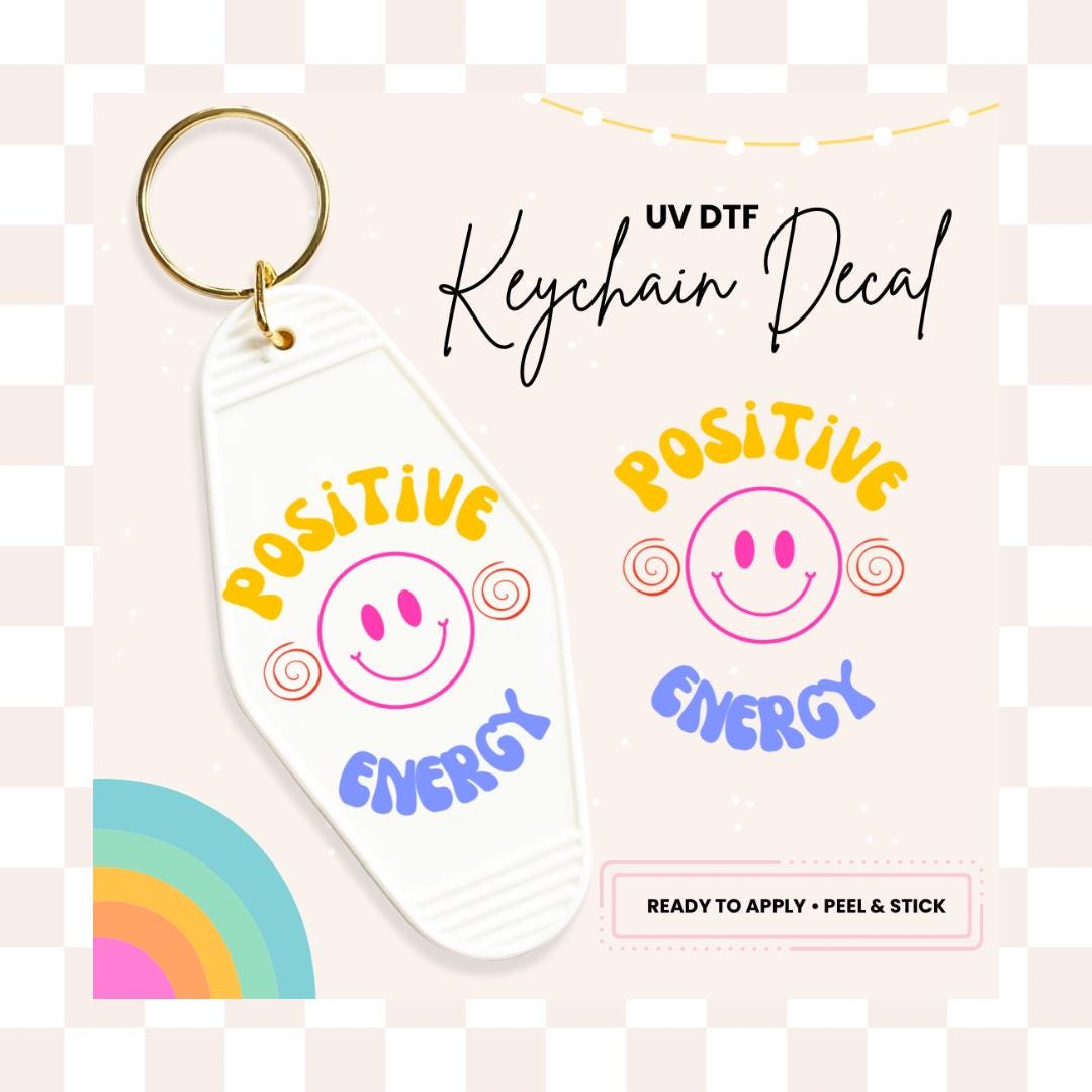UV DTF Sticker For Retro Motel Keychain- Ready To Apply- No Heat Needed - Ready to Ship!