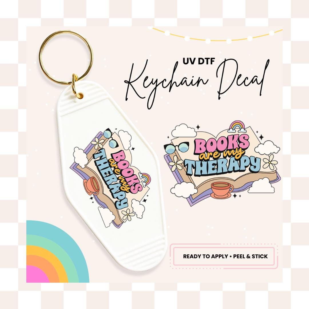 UV DTF Sticker For Retro Motel Keychain- Ready To Apply- No Heat Needed - Ready to Ship!