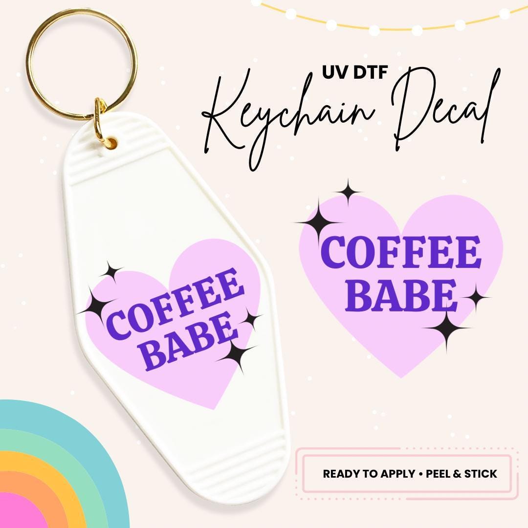 UV DTF Sticker For Retro Motel Keychain- Ready To Apply- No Heat Needed - Ready to Ship!