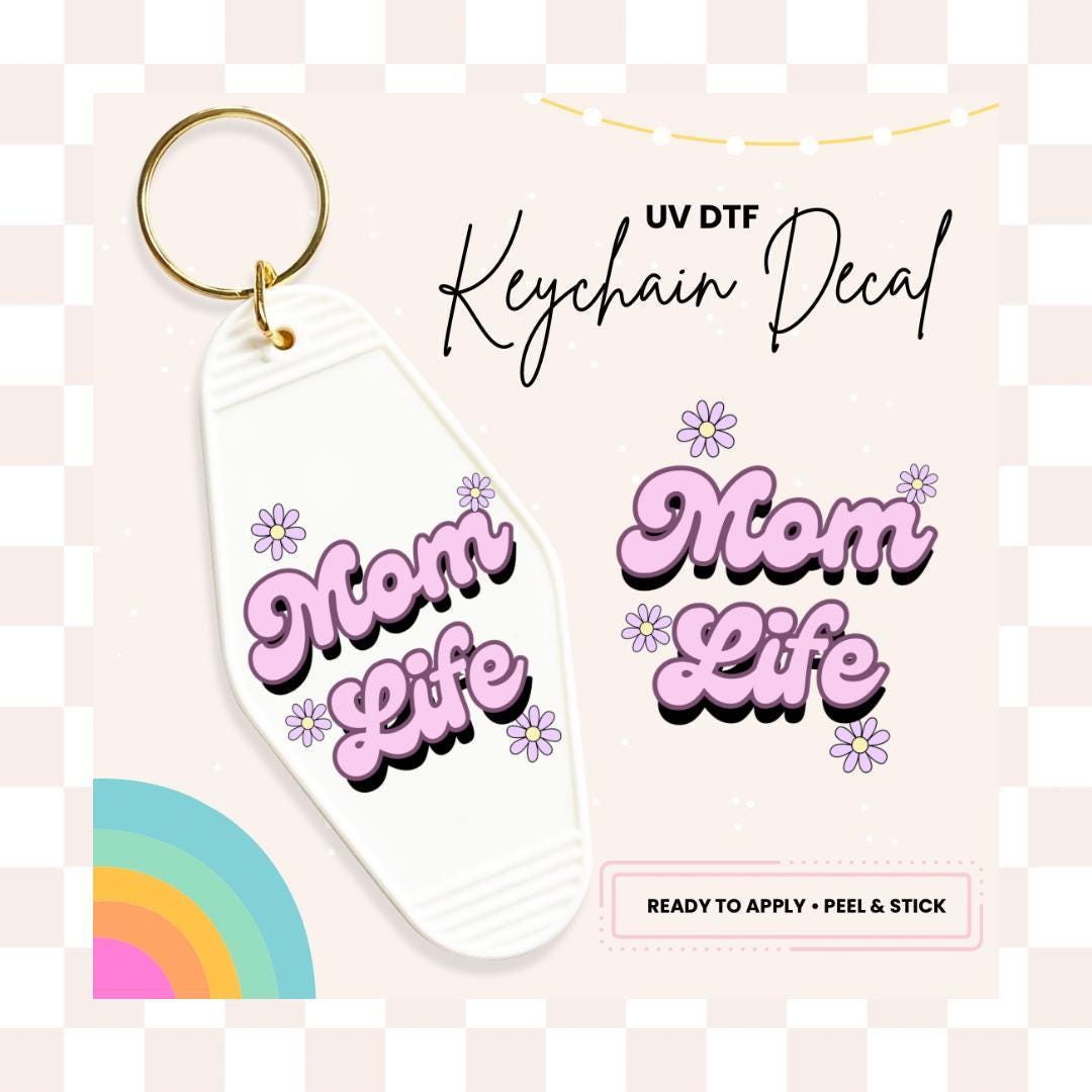 UV DTF Sticker For Retro Motel Keychain- Ready To Apply- No Heat Needed - Ready to Ship!