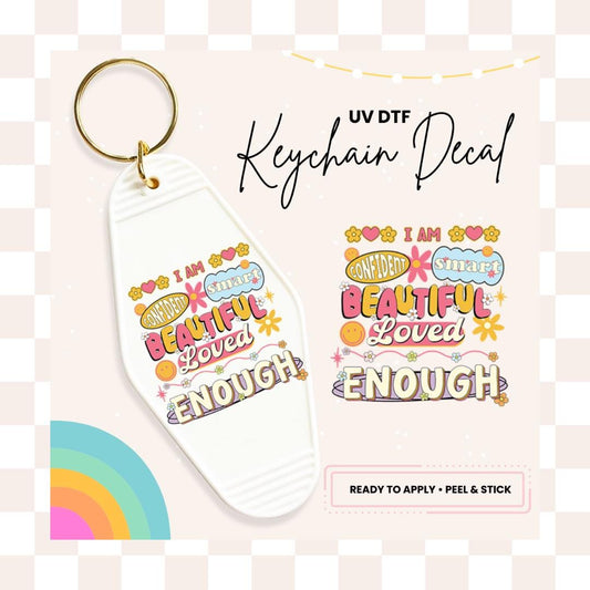 UV DTF Sticker For Retro Motel Keychain- Ready To Apply- No Heat Needed - Ready to Ship!