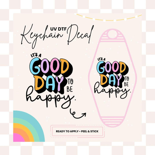 UV DTF Sticker For Retro Motel Keychain- Ready To Apply- No Heat Needed - Ready to Ship!