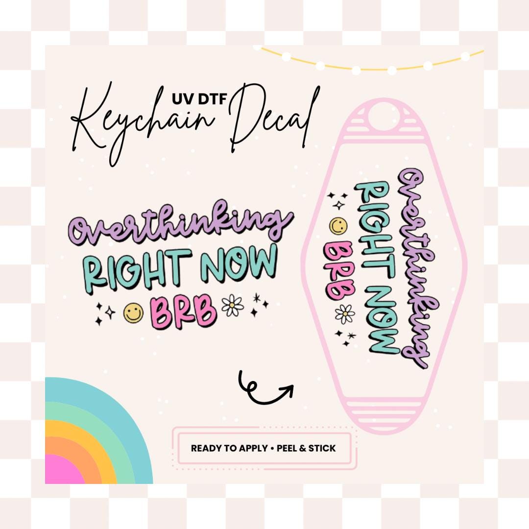 UV DTF Sticker For Retro Motel Keychain- Ready To Apply- No Heat Needed - Ready to Ship!