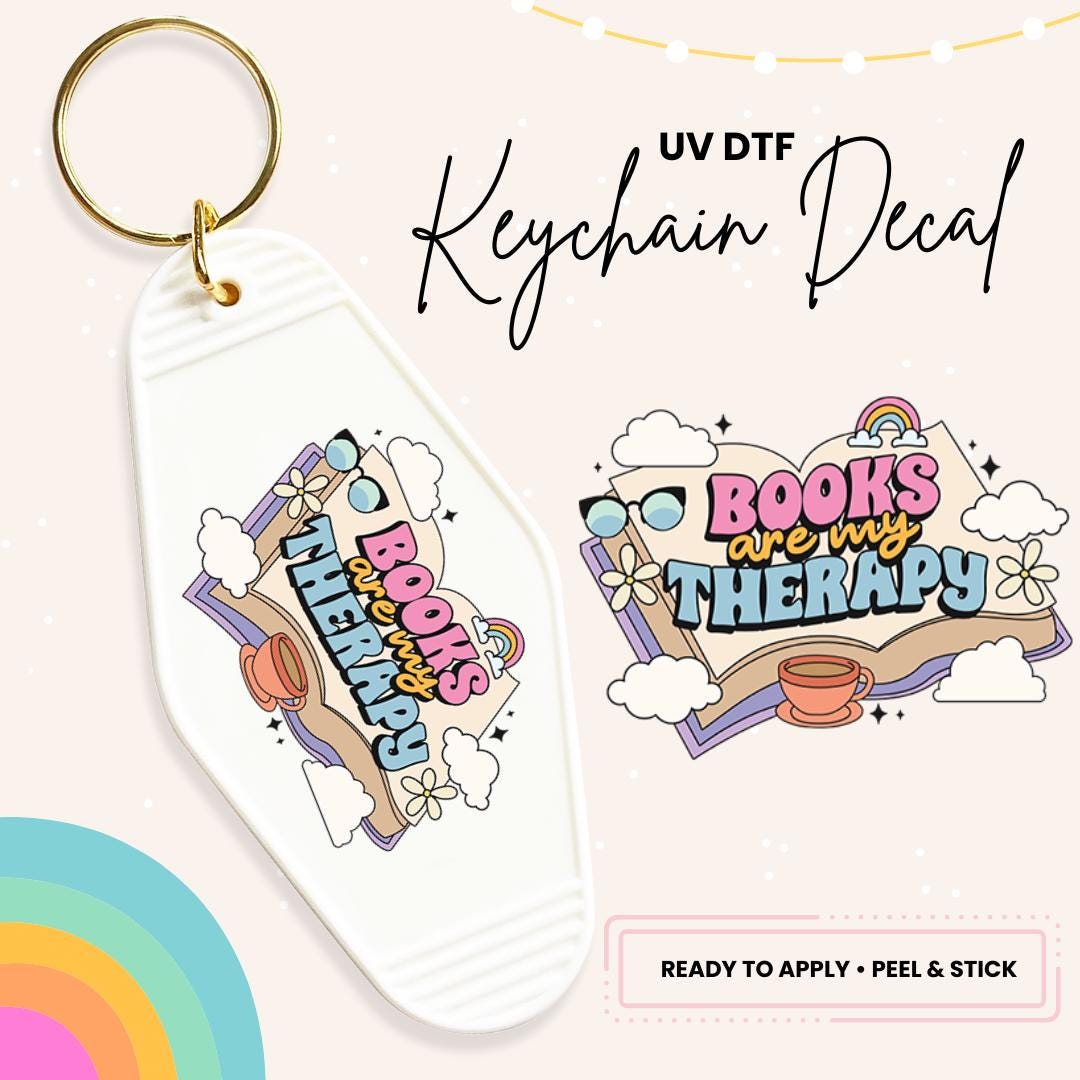 UV DTF Sticker For Retro Motel Keychain- Ready To Apply- No Heat Needed - Ready to Ship!