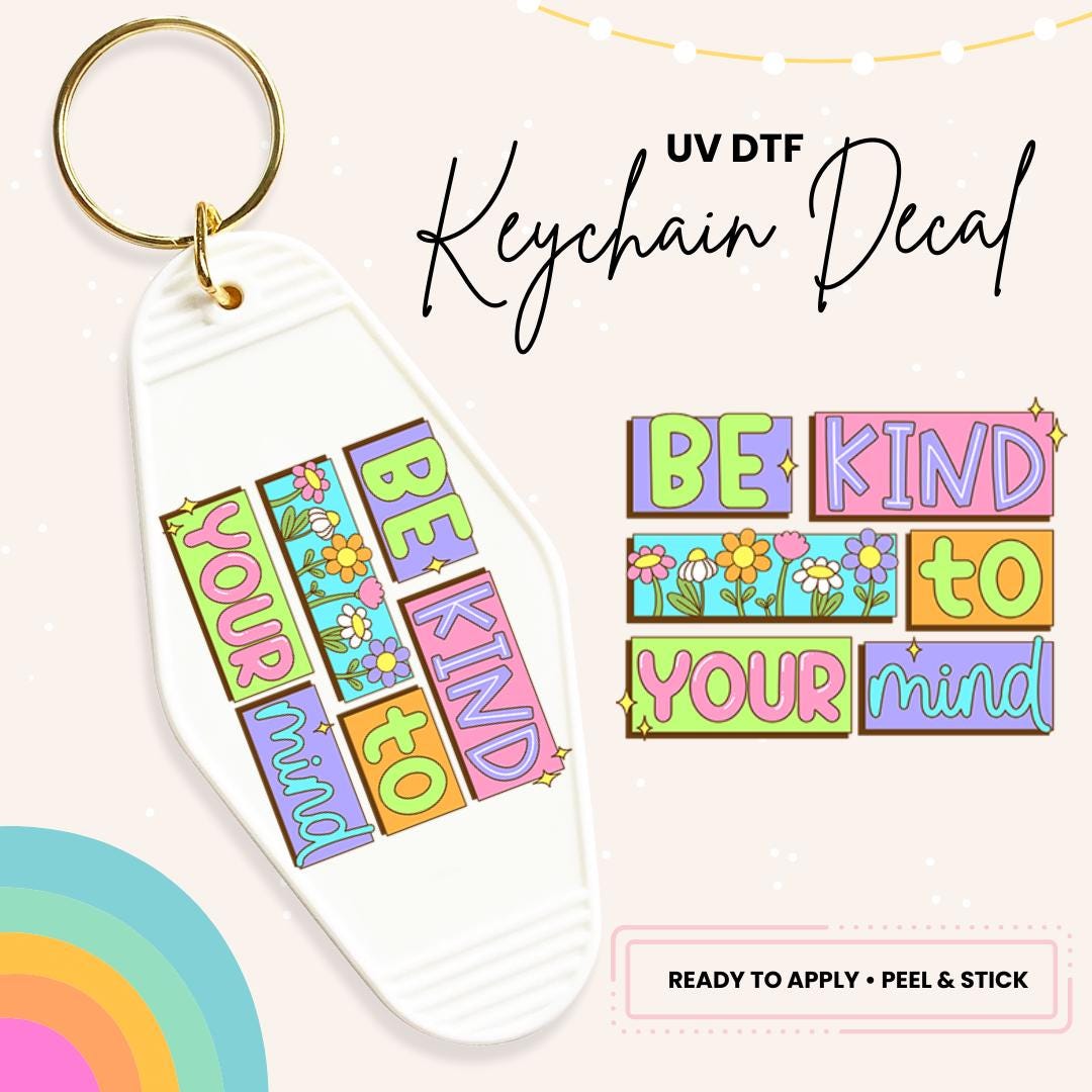 UV DTF Sticker For Retro Motel Keychain- Ready To Apply- No Heat Needed - Ready to Ship!