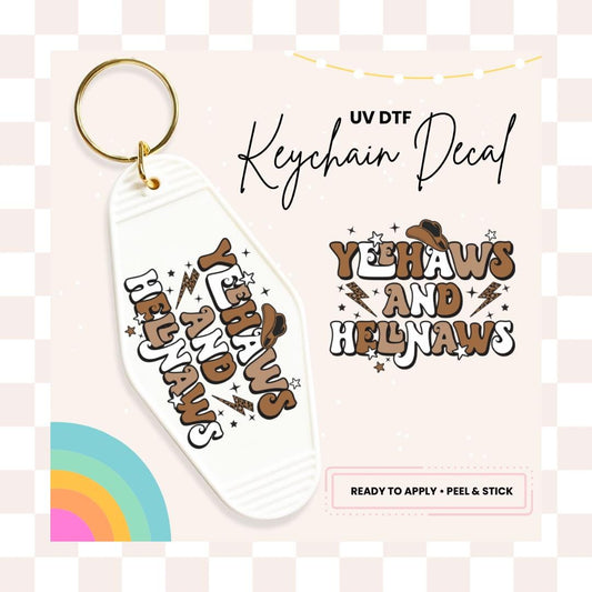 UV DTF Sticker For Retro Motel Keychain- Ready To Apply- No Heat Needed - Ready to Ship!