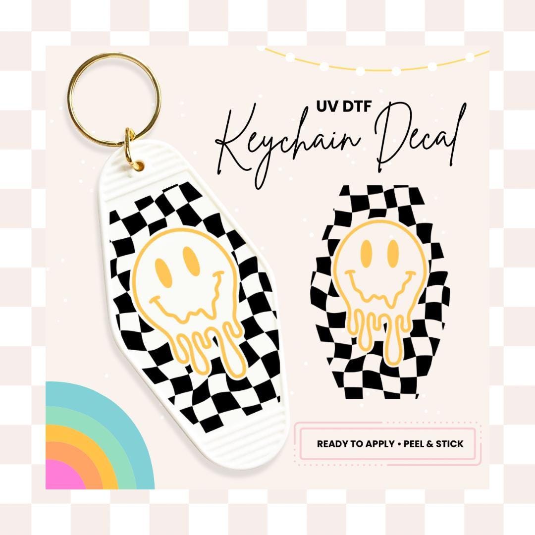 UV DTF Sticker For Retro Motel Keychain- Ready To Apply- No Heat Needed - Ready to Ship!