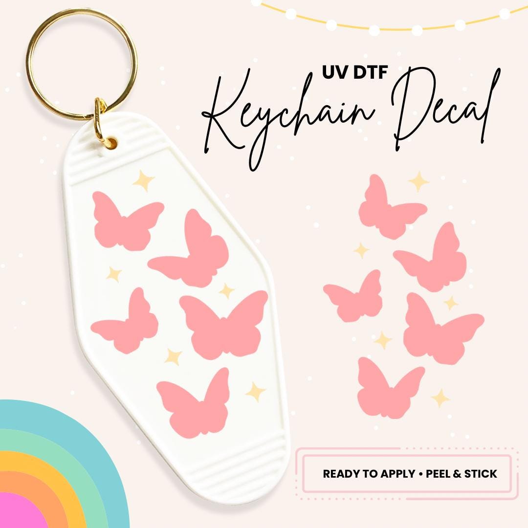 UV DTF Sticker For Retro Motel Keychain- Ready To Apply- No Heat Needed - Ready to Ship!