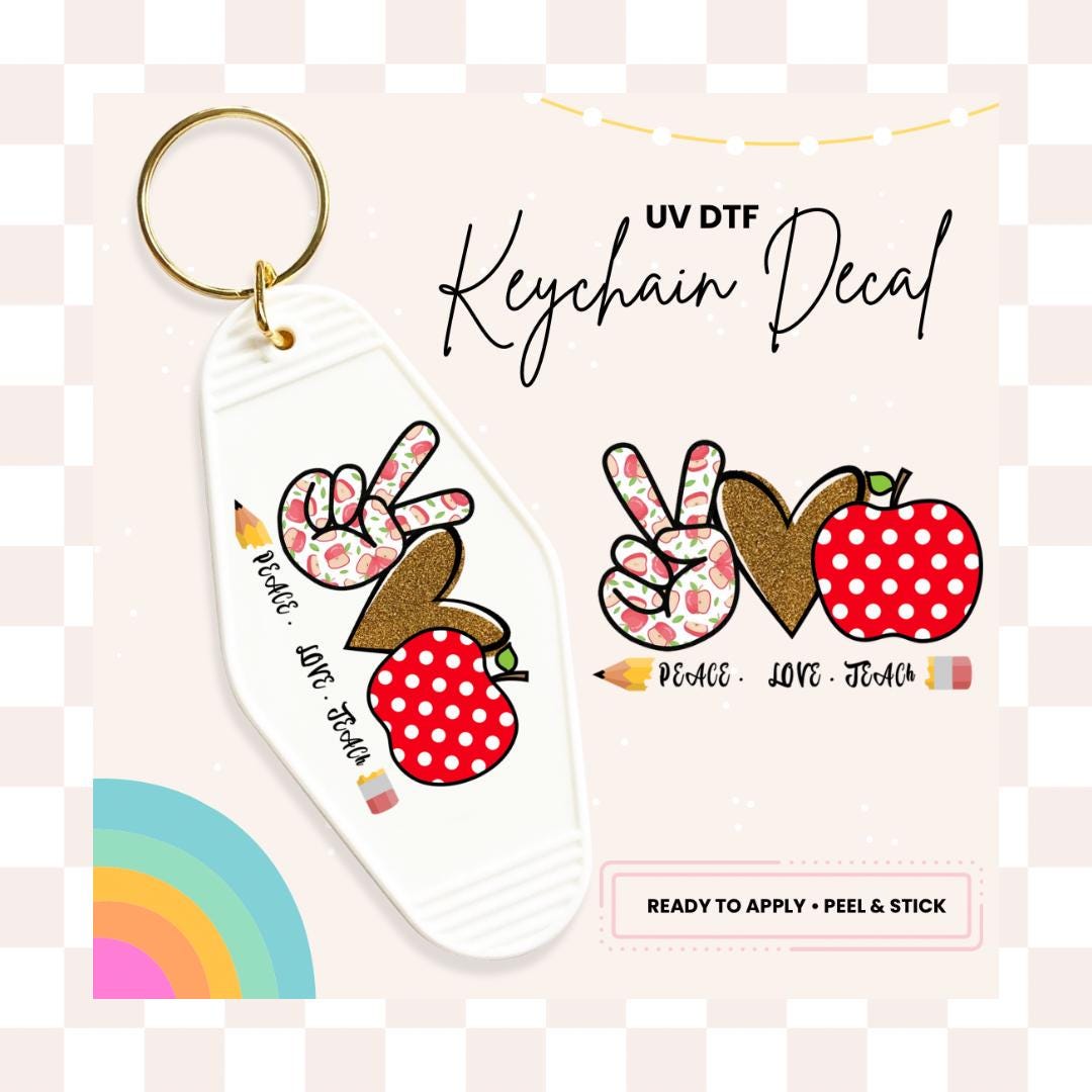 UV DTF Sticker For Retro Motel Keychain- Ready To Apply- No Heat Needed - Ready to Ship!