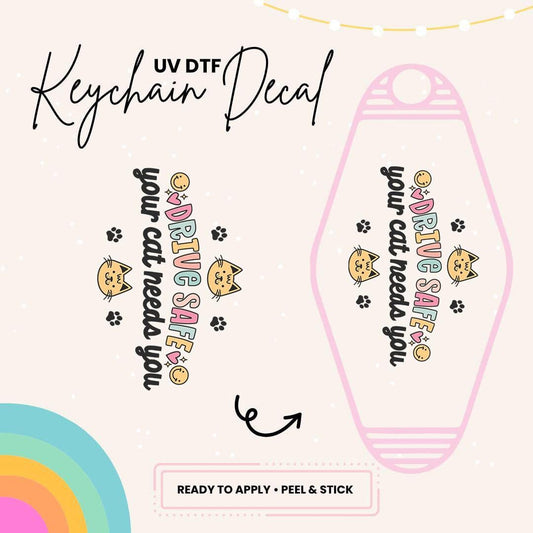 UV DTF Sticker For Retro Motel Keychain- Ready To Apply- No Heat Needed - Ready to Ship!