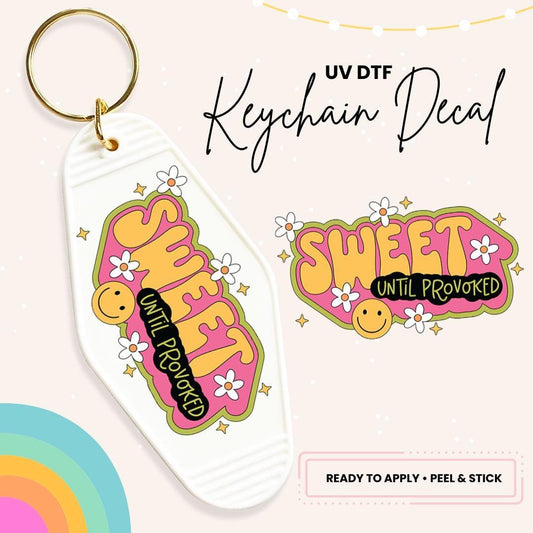 UV DTF Sticker For Retro Motel Keychain- Ready To Apply- No Heat Needed - Ready to Ship!