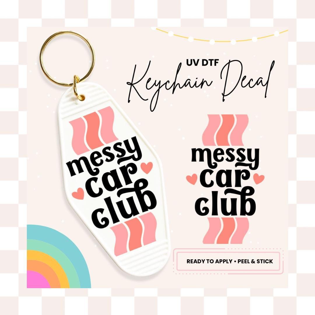 UV DTF Sticker For Retro Motel Keychain- Ready To Apply- No Heat Needed - Ready to Ship!