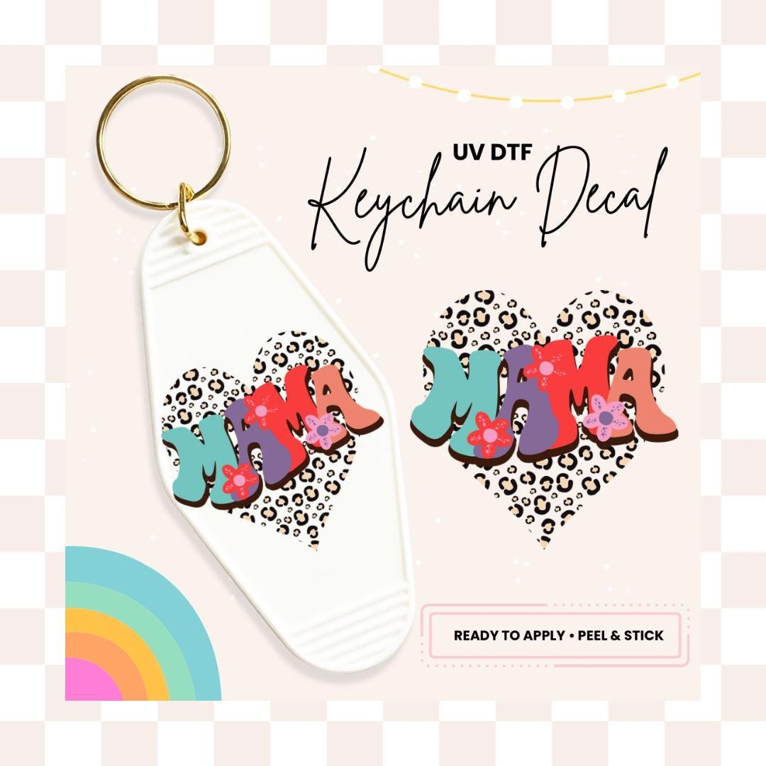 UV DTF Sticker For Retro Motel Keychain- Ready To Apply- No Heat Needed - Ready to Ship!
