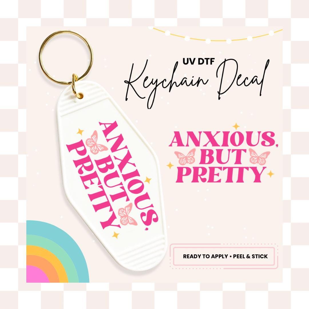 UV DTF Sticker For Retro Motel Keychain- Ready To Apply- No Heat Needed - Ready to Ship!