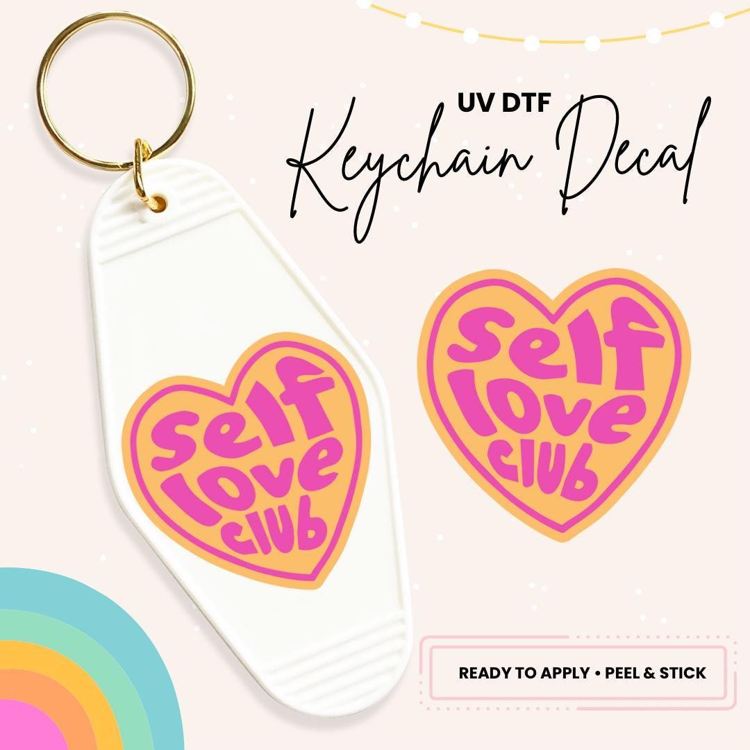 UV DTF Sticker For Retro Motel Keychain- Ready To Apply- No Heat Needed - Ready to Ship!