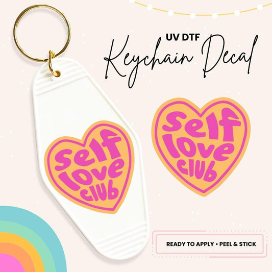 UV DTF Sticker For Retro Motel Keychain- Ready To Apply- No Heat Needed - Ready to Ship!