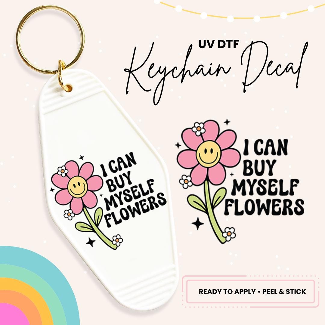 UV DTF Sticker For Retro Motel Keychain- Ready To Apply- No Heat Needed - Ready to Ship!