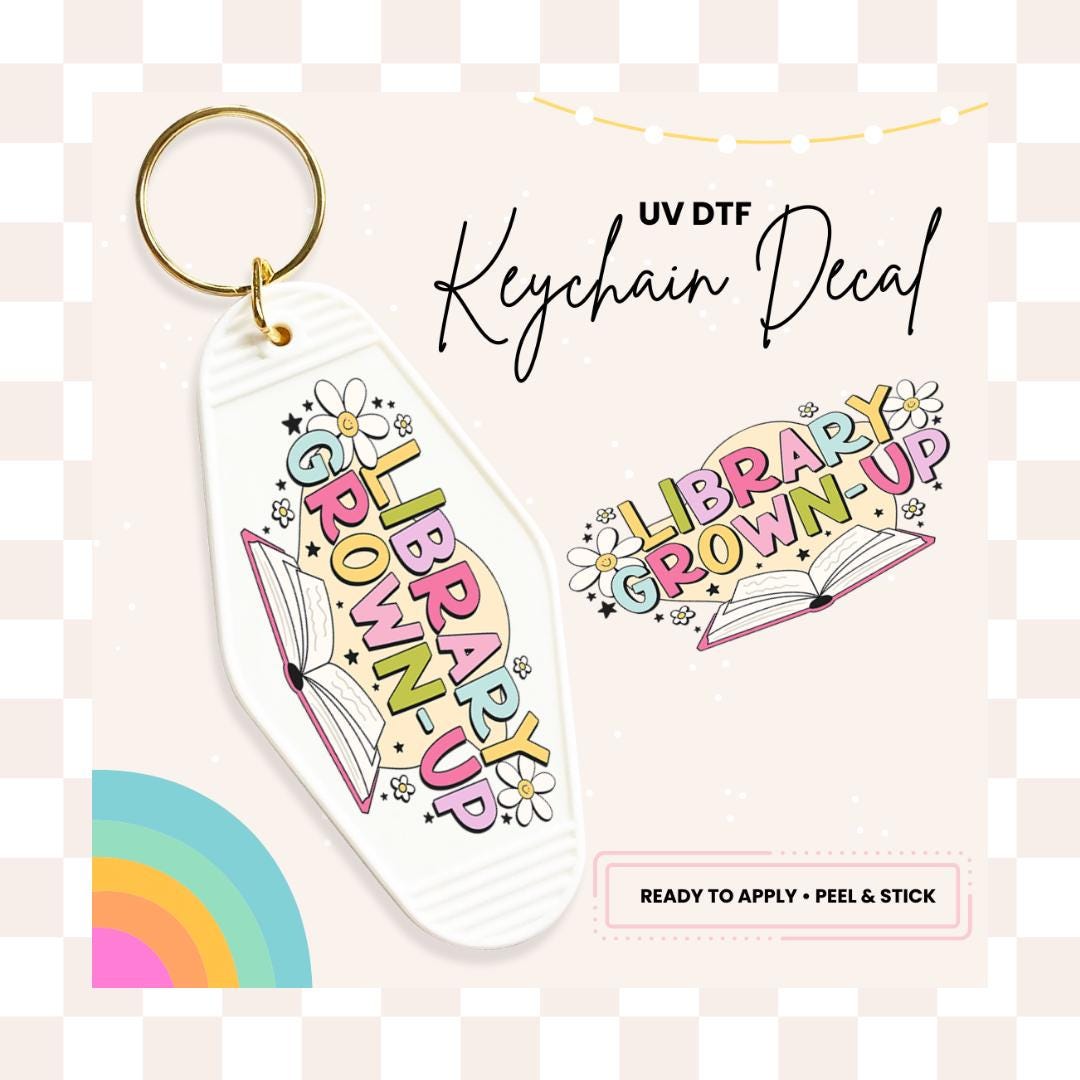 UV DTF Sticker For Retro Motel Keychain- Ready To Apply- No Heat Needed - Ready to Ship!