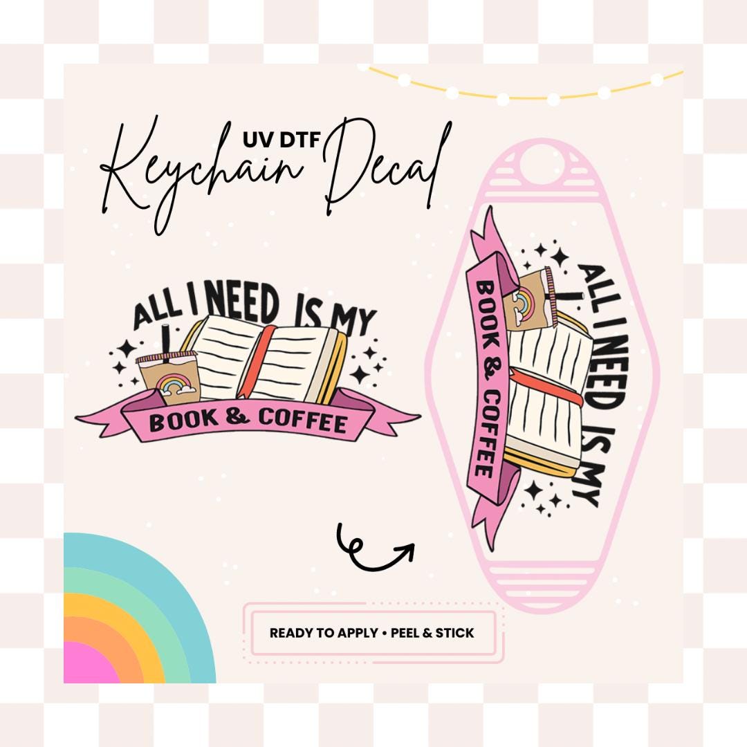 UV DTF Sticker For Retro Motel Keychain- Ready To Apply- No Heat Needed - Ready to Ship!