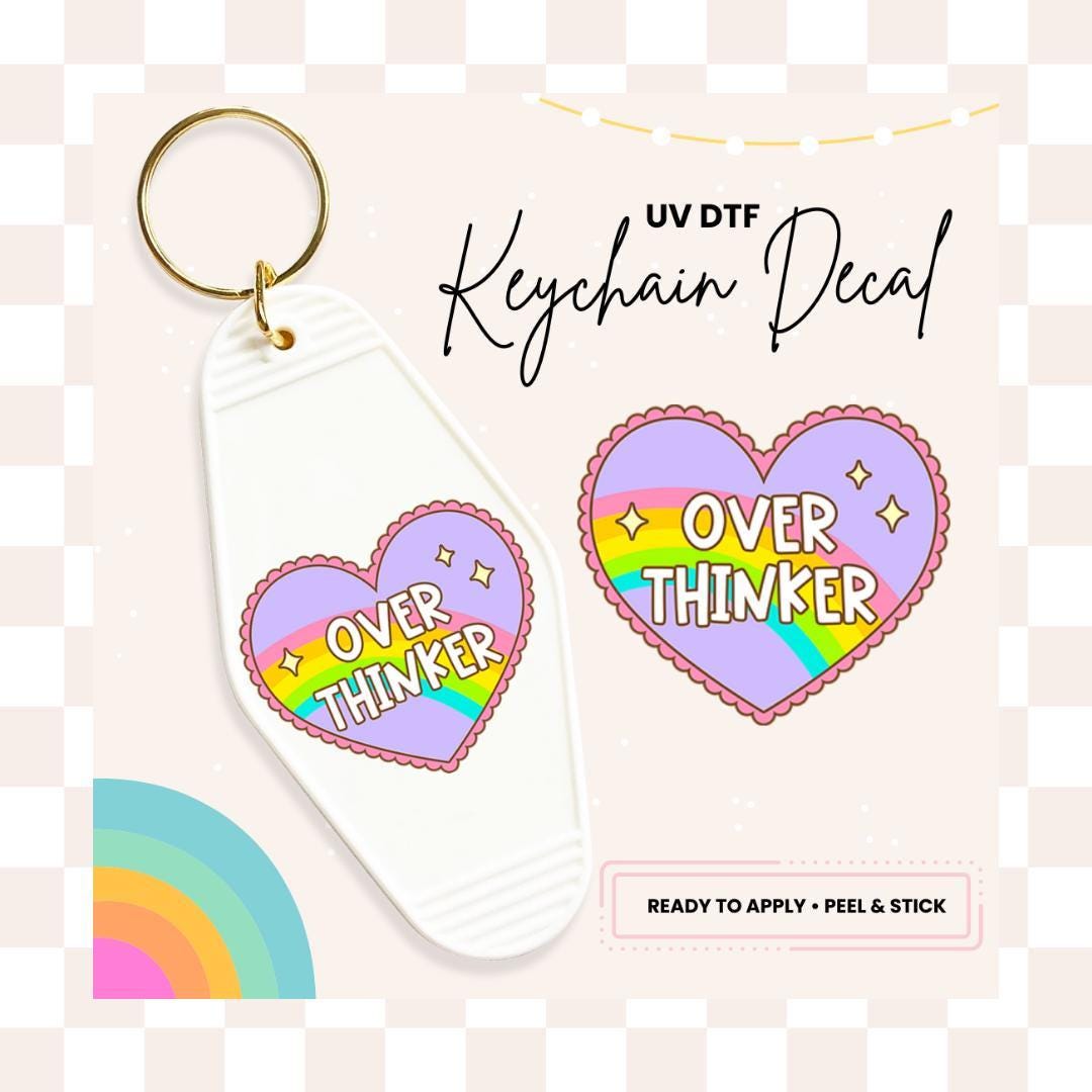 UV DTF Sticker For Retro Motel Keychain- Ready To Apply- No Heat Needed - Ready to Ship!