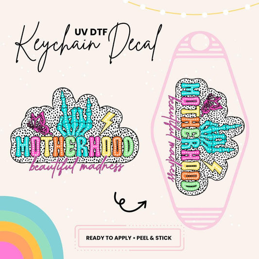 UV DTF Sticker For Retro Motel Keychain- Ready To Apply- No Heat Needed - Ready to Ship!