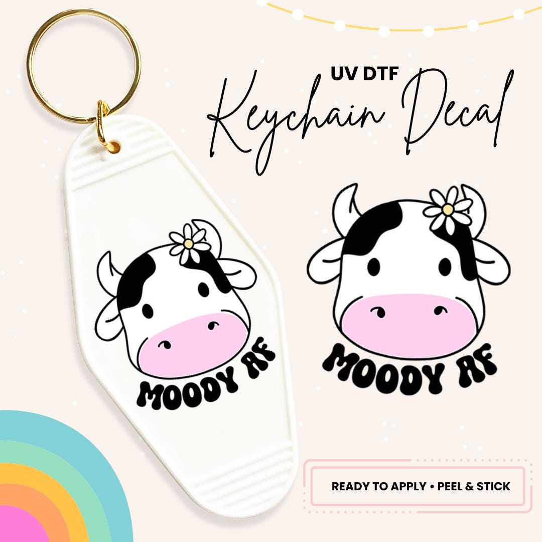 UV DTF Sticker For Retro Motel Keychain- Ready To Apply- No Heat Needed - Ready to Ship!