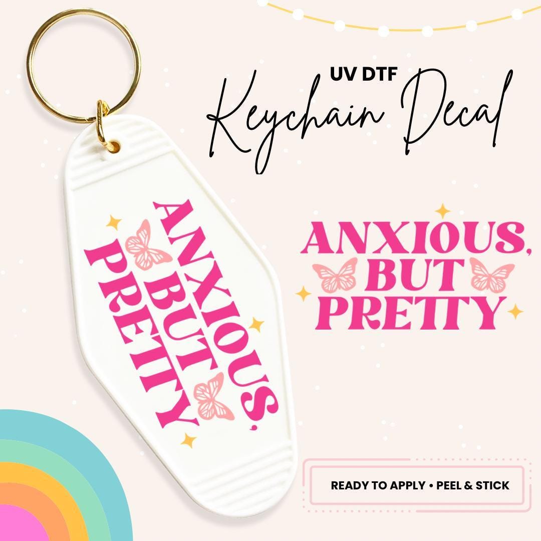 UV DTF Sticker For Retro Motel Keychain- Ready To Apply- No Heat Needed - Ready to Ship!