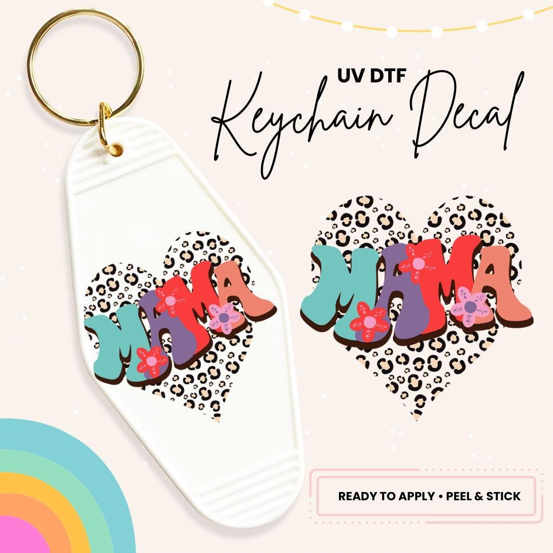 UV DTF Sticker For Retro Motel Keychain- Ready To Apply- No Heat Needed - Ready to Ship!